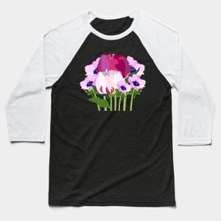 Peonies and anemones pink flowers Baseball T-Shirt